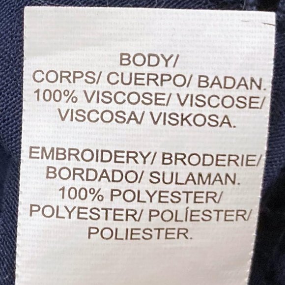 Lucky Brand Small Navy Off Shoulder 3/4 Sleeve Bow Detail Top - Picture 6 of 7